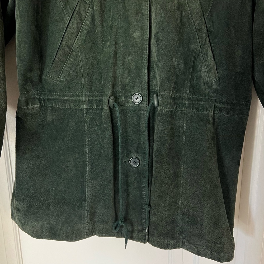 Vintage Wilsons Leather Green Suede Coat – Hooded Parka – Women’s Medium jacket - Picture 2 of 11